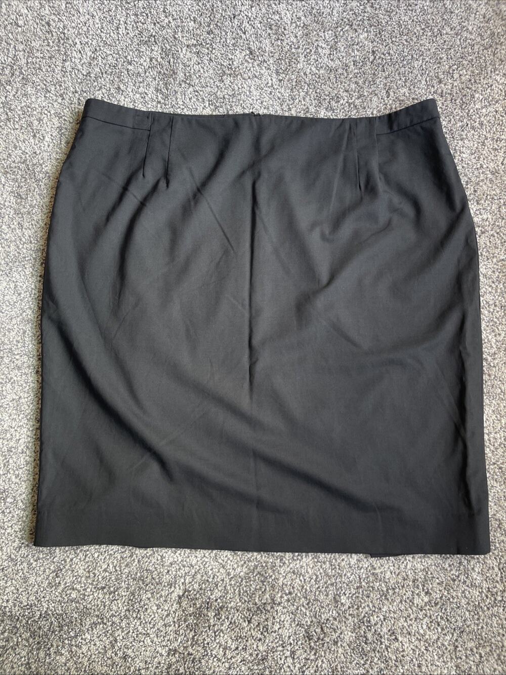 MM Lafleur Cobble Hill Black Washable Wool Twill Pencil Skirt Plus Sz +3 (22/24)